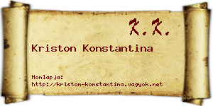 Kriston Konstantina névjegykártya